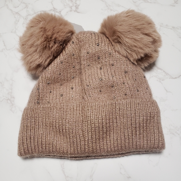 Kids fleece linned khaki winter hat. - Picture 2 of 8